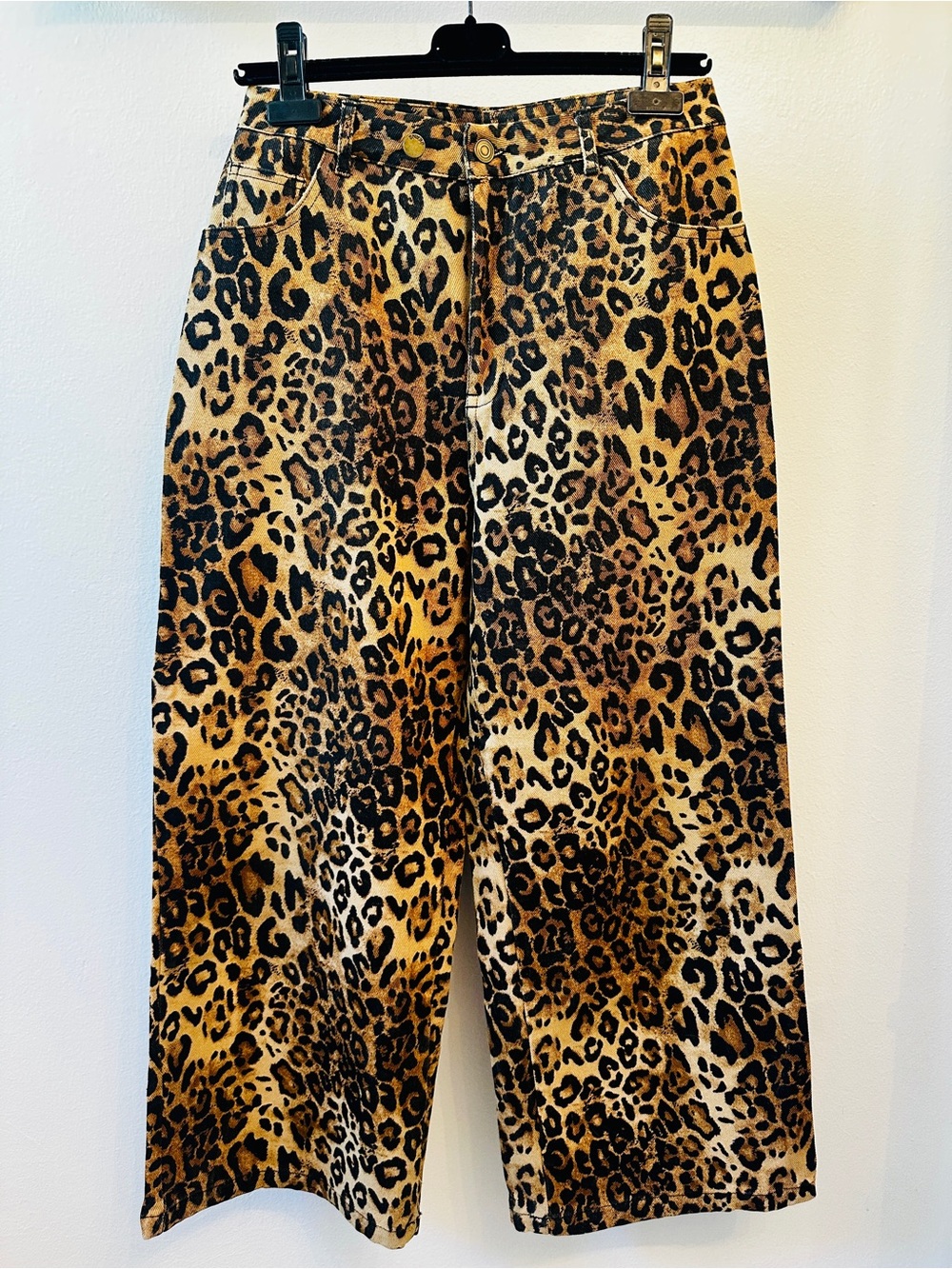 CIDER Leopard Lightweight Denim Oversized Casual Pant